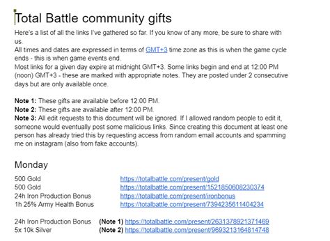 total battle community gifts